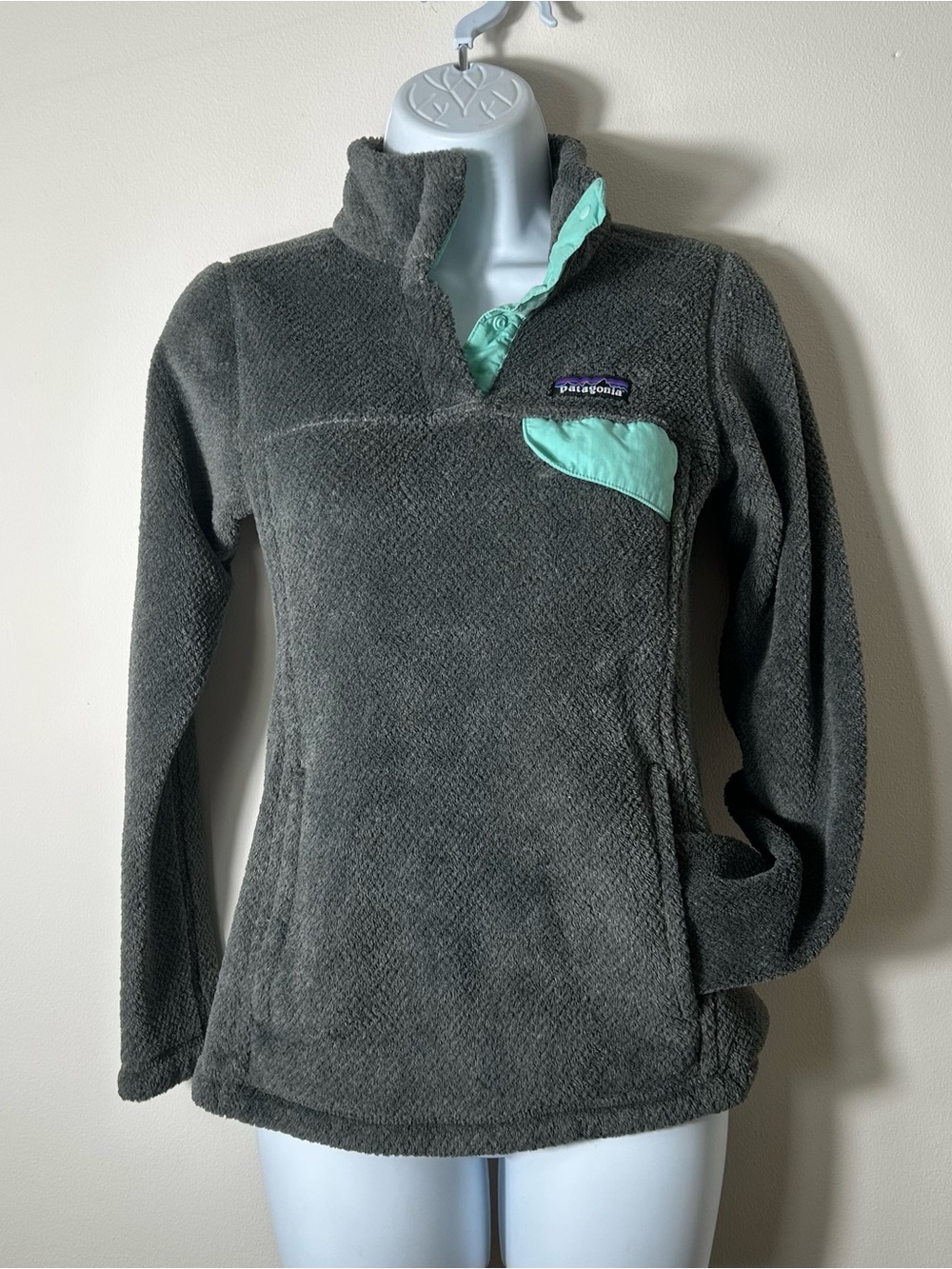 Patagonia Re Tool Snap T Fleece Pullover Womens Size XS Gray Polartec Pockets